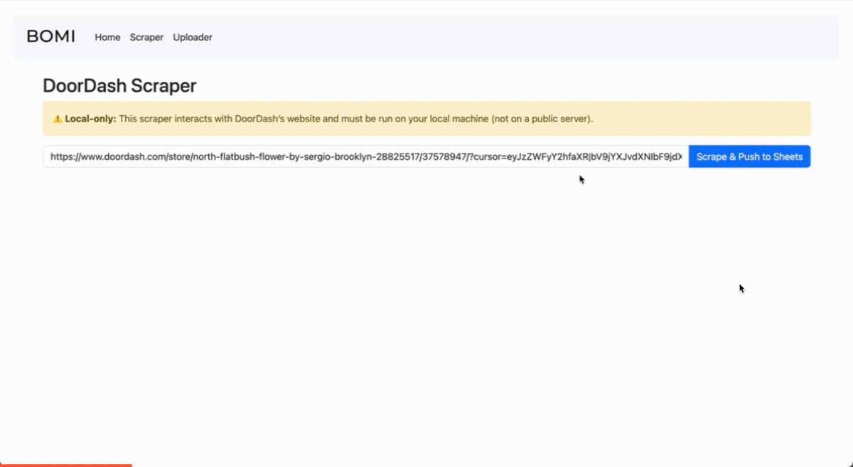 DoorDash Menu & Image Scraper — capture menu items and image links to CSV and Google Sheets